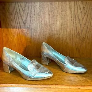 Adorable silver loafers by Bandolino